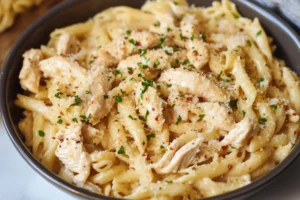 crock pot garlic parmesan chicken pasta