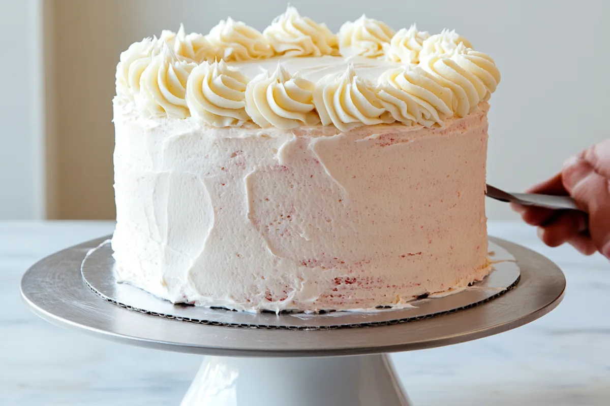 Finish by frosting the entire cake with the remaining buttercream