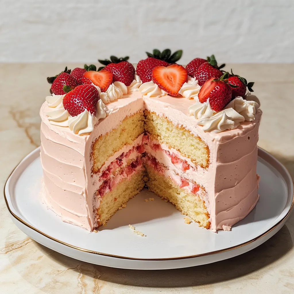 vanilla cake with strawberry filling