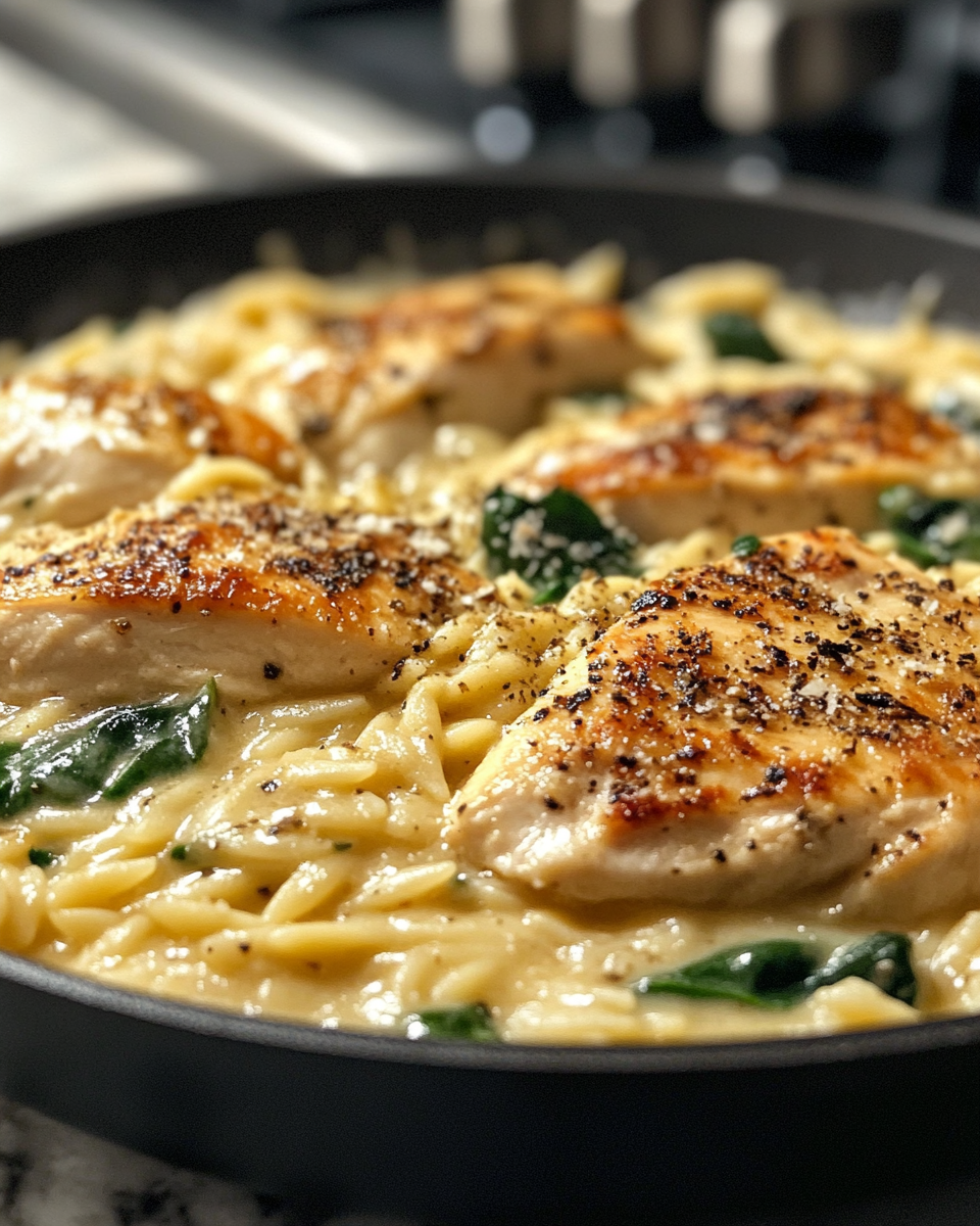 Creamy Tuscan Chicken Orzo – Remarkable Cozy Skillet Recipe