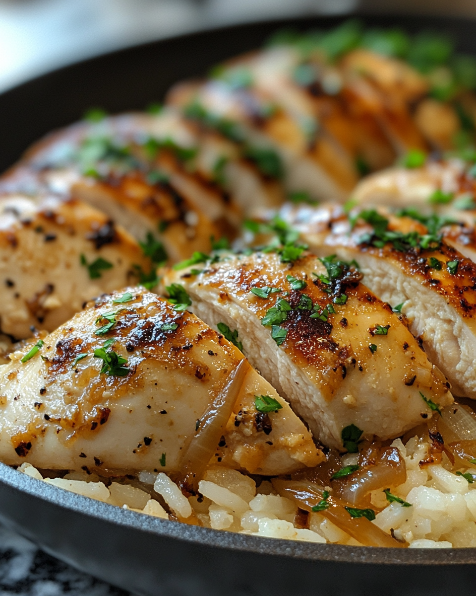 French Onion Chicken Rice Skillet – Rich and Savory Easy Dinner
