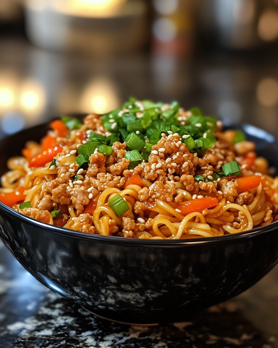 Ground Chicken Sesame Noodle Bowls: 7 Cozy Weeknight Flavors