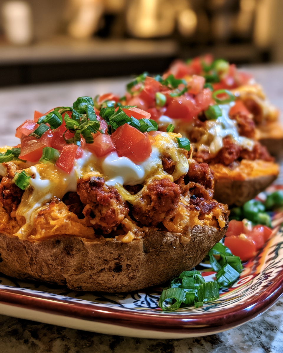 Ground Chicken Taco Stuffed Sweet Potatoes: 5 Authentic Devoted Meals
